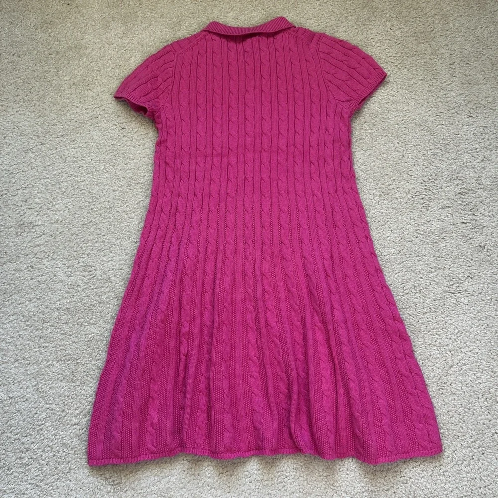 Polo Ralph Lauren KIDS Pink Cable Knit Preppy Sweater Dress 16 Polo Collar MWT
